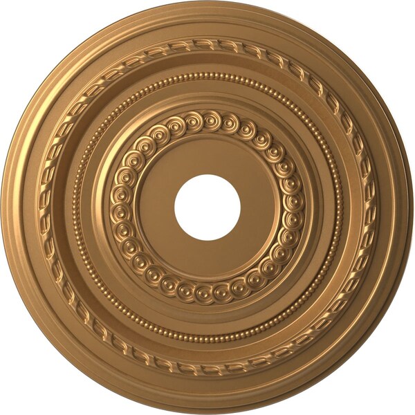 Ekena Millwork Cole PVC Ceiling Medallion (Fits Canopies up to 6"), Bright Coat Gold, 22"OD x 3 1/2"ID x 1"P CMP22COBGL - main